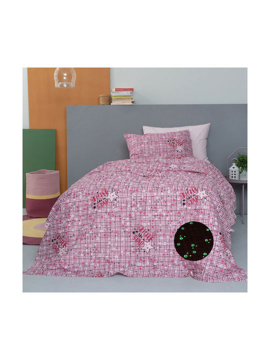Palamaiki Παιδικό Πάπλωμα Φωσφορίζον Μονό Luminous Cluster Lilac 160x240εκ.