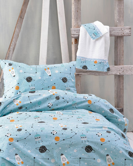 Rythmos Kids Duvet Set Single with Pillowcase Symbol Astroworld Ciel 160x240cm