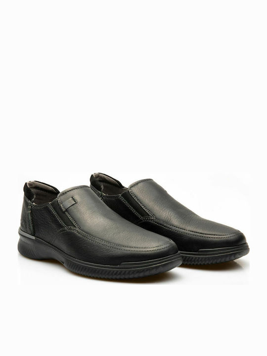 Donaway Step Leder Herren Freizeitschuhe Anatomisch Schwarz