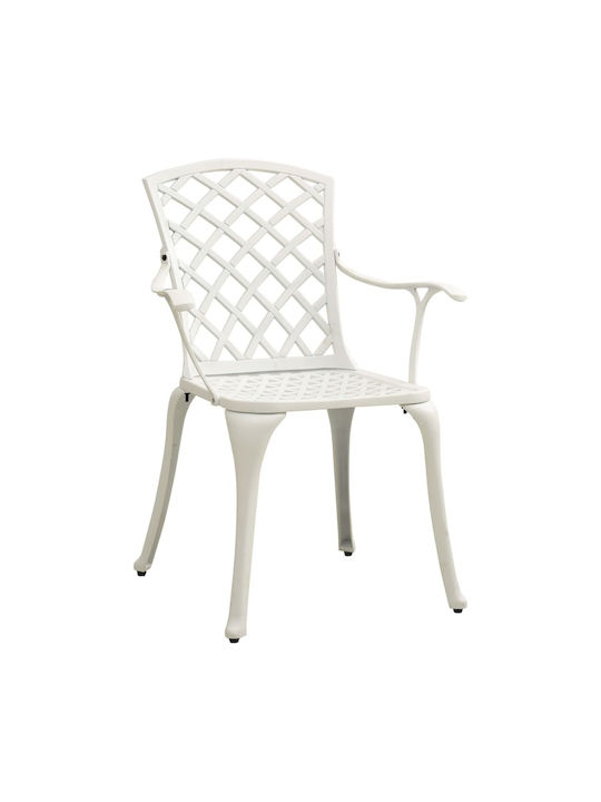 Garten- und Outdoor-Möbelsets 3 Stück Weiß mit Sonnenschirmhalter