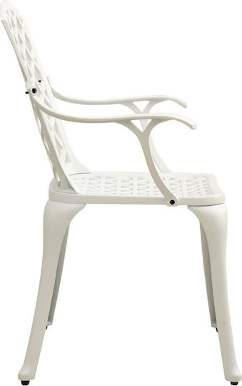 Garten- und Outdoor-Möbelsets 3 Stück Weiß mit Sonnenschirmhalter