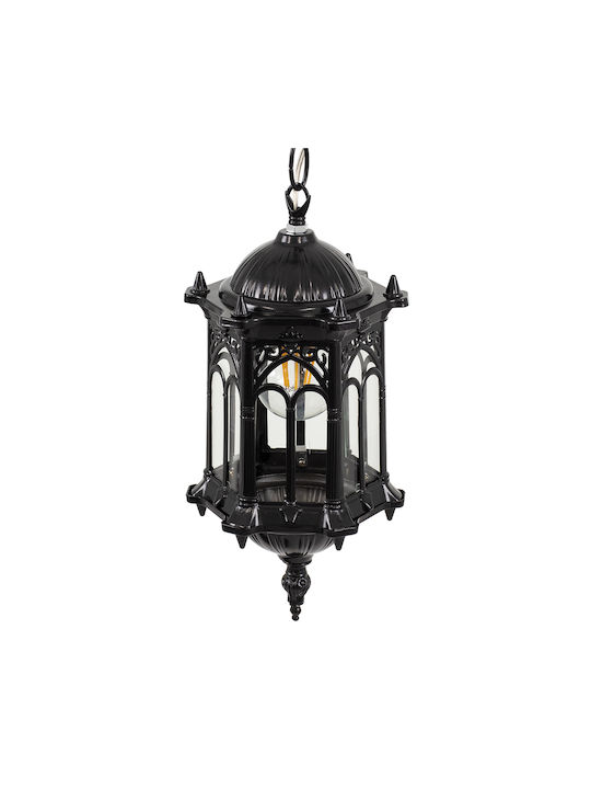 GloboStar Darcy Hängelampe Schwarz Raster mit Fassung E27 16x16x32.5cm.