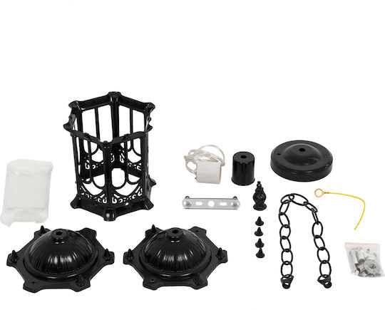 GloboStar Darcy Pendant Light Black Grid with Socket E27 16x16x32.5cm