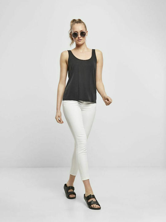 Damen Bluse Ärmellos Schwarz