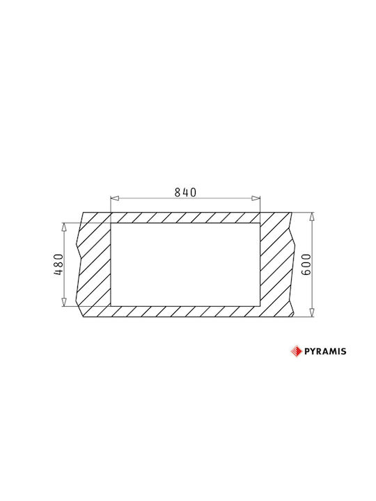 Pyramis Pyragranite Athlos 2B Ένθετος Νεροχύτης από Συνθετικό Γρανίτη Μ86xΠ50cm Ivory