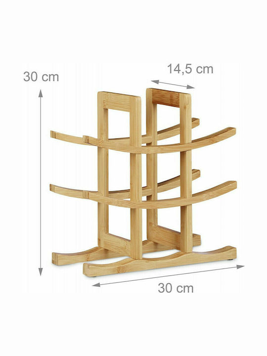 Relaxdays Tabletop Suport pentru Sticle Lemn pentru 9 Sticle Maro 30x14.5x30εκ.