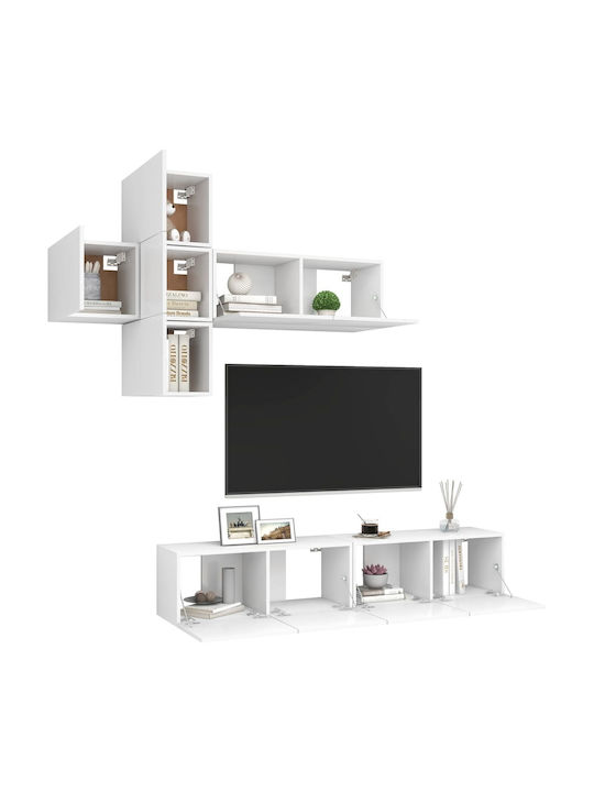 Wand Wohnzimmer Schrank aus Spanplatte Weiß 80x30x30cm