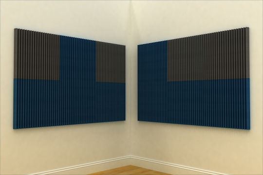 EQ Acoustics Classic Tile Material De Tratamente Audio Frunză (8 Bucăți) În Design Wedge 60cm x 60cm x 50mm În Culoare Gri