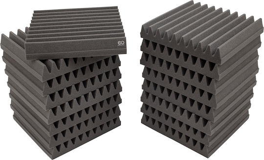 EQ Acoustics Classic Tile Material De Tratamente Audio Frunză (8 Bucăți) În Design Wedge 60cm x 60cm x 50mm În Culoare Gri