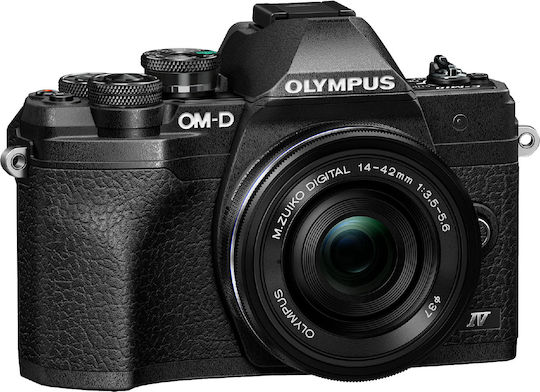 Olympus OM-D E-M10 Mark IV Mirrorless Φωτογραφική Μηχανή Kit (ED 14‑42mm F3.5‑5.6 EZ Pancake) Μαύρη