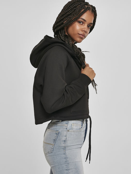 TB3018 Women's Cropped Hooded Cardigan Black