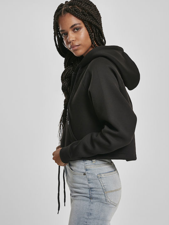 TB3018 Women's Cropped Hooded Cardigan Black