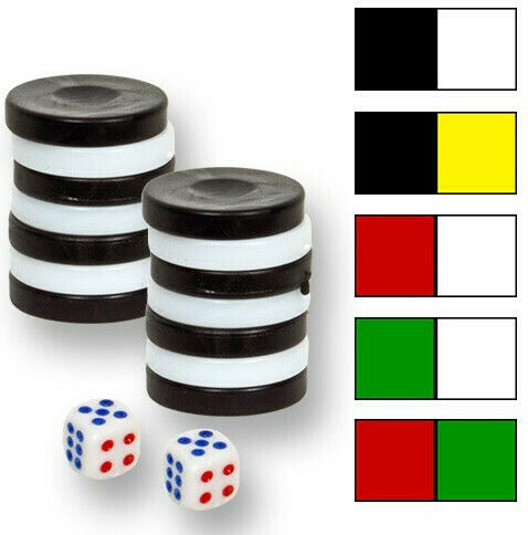 ToyMarkt /69-1404 Plastic Checkers for Backgammon White / Black 1pcs White / Black