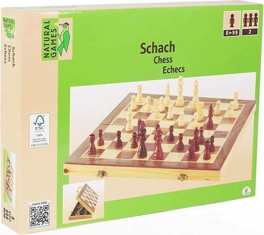 Natural Games Σκάκι από Ξύλο με Πιόνια 40x40cm