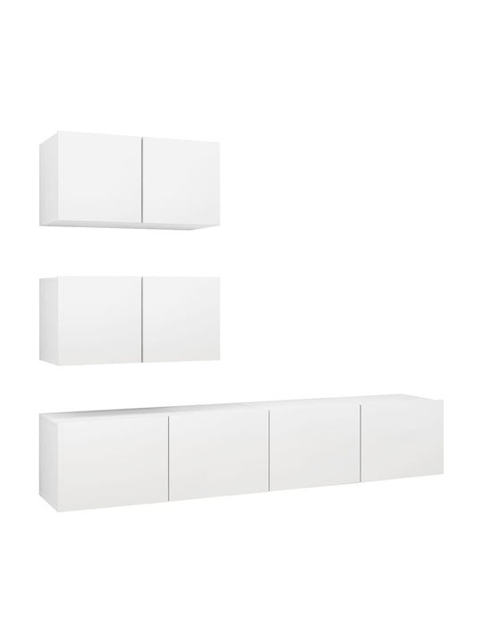 Wand Wohnzimmerschrank aus Spanplatte Weiß 60x30x30cm