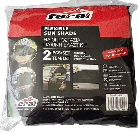 Feral Car Side Sunshades Sunshade Tinted Black 100x54cm 2pcs