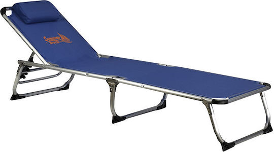 TnS Summer Breeze Strandliege Blau Klappbar Aluminium mit Kissen 188x58x30,5cm