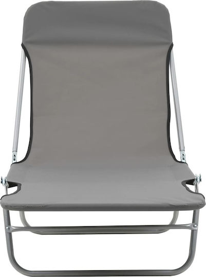 vidaXL Foldable Steel Beach Sunbeds Gray 182x56x24.5cm 2pcs