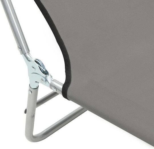 vidaXL Foldable Steel Beach Sunbeds Gray 182x56x24.5cm 2pcs