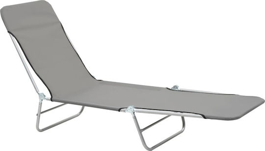 vidaXL Foldable Steel Beach Sunbeds Gray 182x56x24.5cm 2pcs