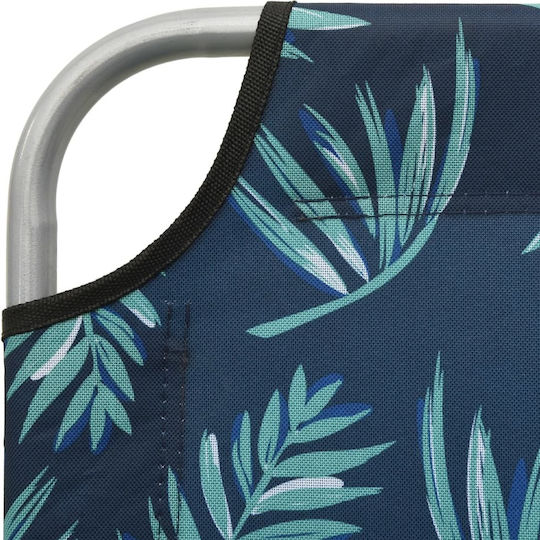 vidaXL Foldable Steel Beach Sunbed Green with Shader 188x71x27cm