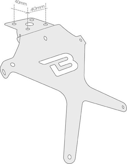 Barracuda Foldable Motorcycle License Plate Holder for Universal