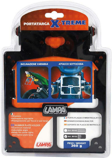 Lampa Foldable Motorcycle License Plate Holder Xtreme for Universal License Plate Holder