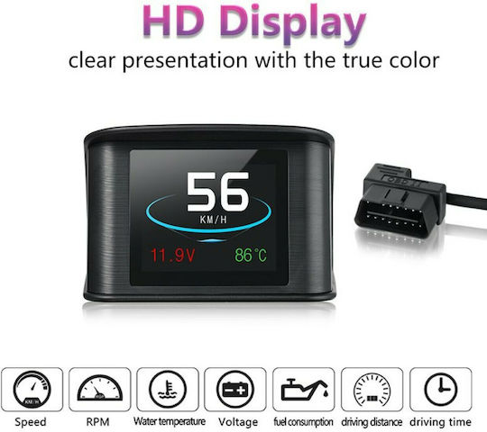 P10 Car Water Temperature, Head Up Display and OBD2 Digital Instrument 46mm