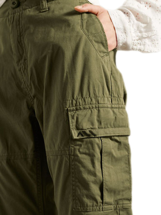 Women's Fabric Cargo Trousers Slim Fit Tuscan Olive
