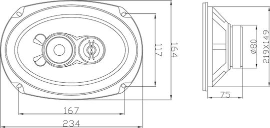 Blow Σετ Ηχεία Αυτοκινήτου 6x9" (3 Δρόμων)