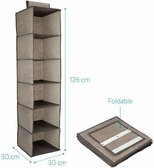 Navaris Fabric Hanging Storage Case For Clothes in Brown Color 2pcs