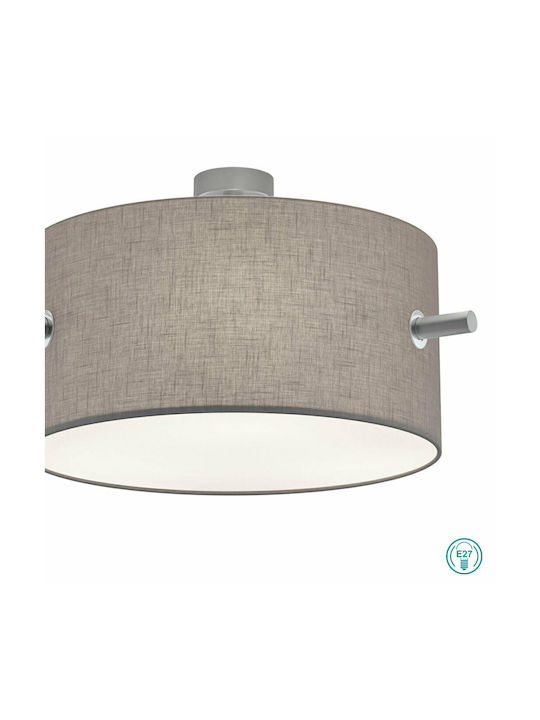 Trio Lighting Camden Modern Fabric Ceiling Light with Socket E27 50pcs Gray