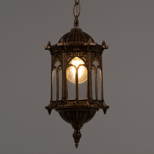 GloboStar Darcy Pendant Light Bronze Grid with Socket E27 16x16x32.5cm