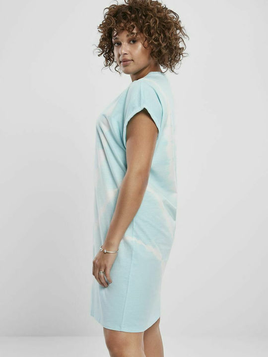 Summer Mini Athletic Dress T-Shirt Short Sleeve Light Blue