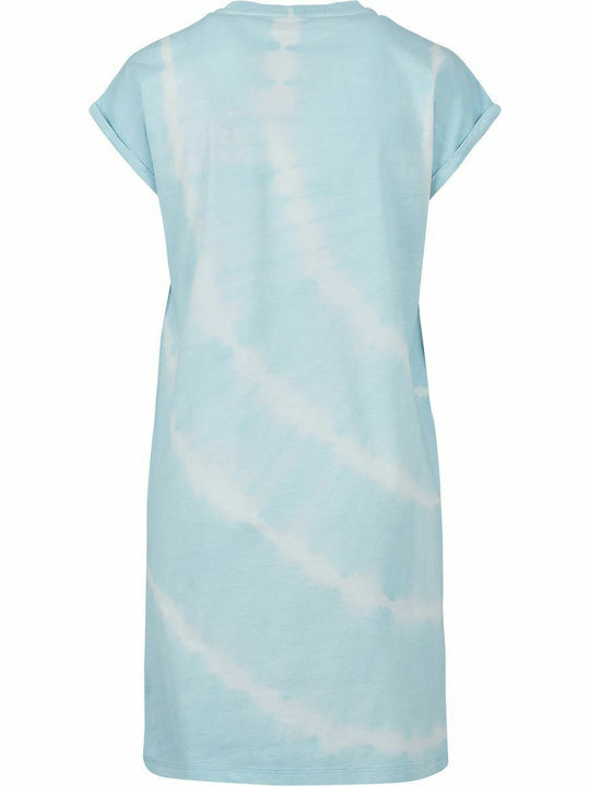 Summer Mini Athletic Dress T-Shirt Short Sleeve Light Blue