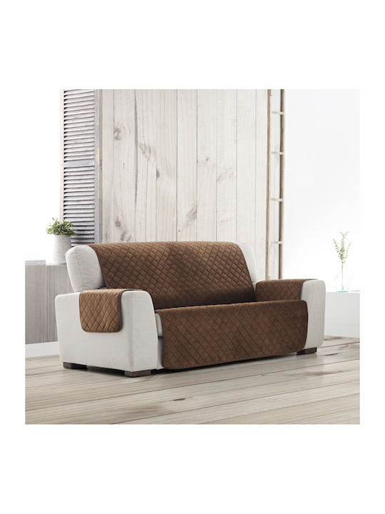 Aithrio Universal Velvet Elastische Abdeckung für Dreisitziges Sofa Brown 1Stück UNIVERSAL-VELVET-C/3-Καφέ-Τριθέσιος