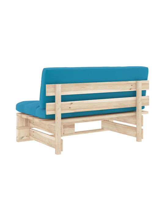 Two-Seater Sofa Outdoor from Pallets with Pillows 110x65x55cm