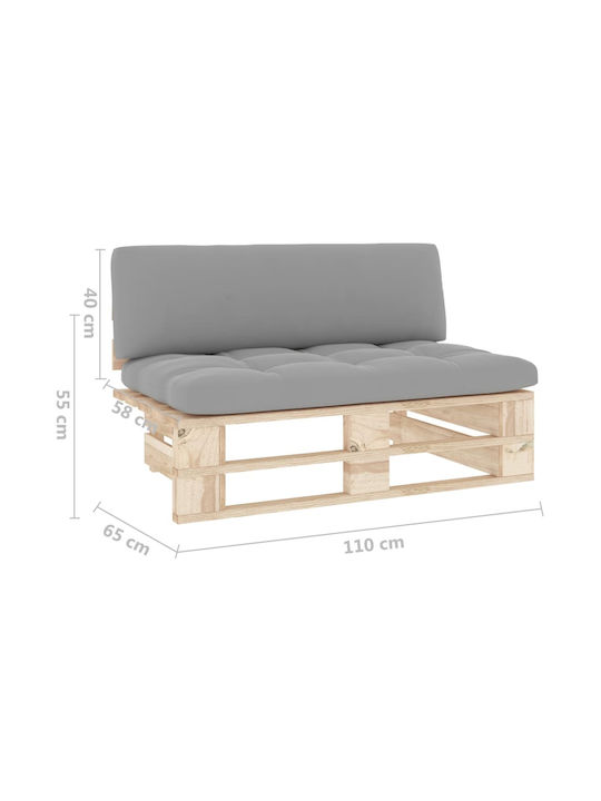 Zweisitziges Sofa Außenbereich aus Paletten mit Kissen 110x65x55cm