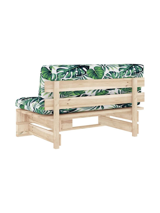 Zweisitziges Sofa Außenbereich aus Paletten mit Kissen 110x65x55cm