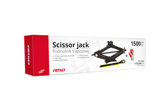 AMiO Hand Operated Car Jack with Lifting Height up to 39cm and Lifting Weight up to 2 Tons 02479/AM