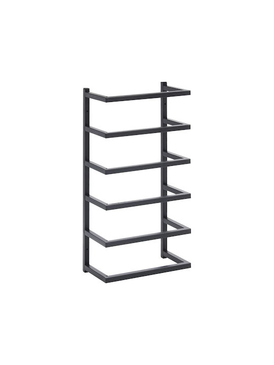 vidaXL Wall-Mounted Bathroom Ladder with 6 Positions ​24x48cm Black