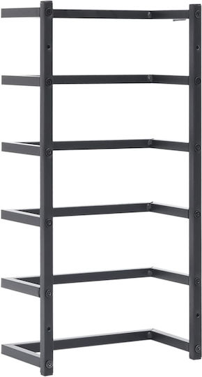 vidaXL Wall-Mounted Bathroom Ladder with 6 Positions ​24x48cm Black