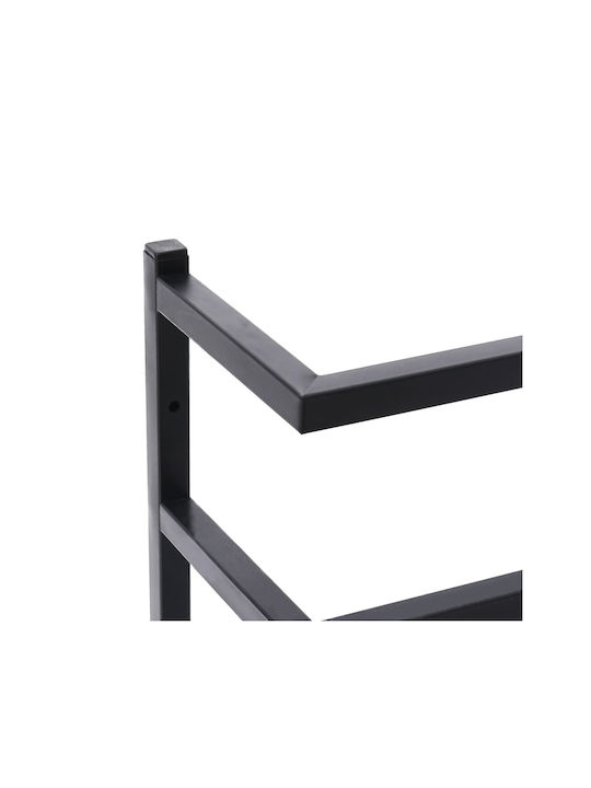 vidaXL Wall-Mounted Bathroom Ladder with 6 Positions ​24x48cm Black