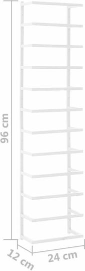 vidaXL Wall-Mounted Bathroom Ladder ​24x96cm White