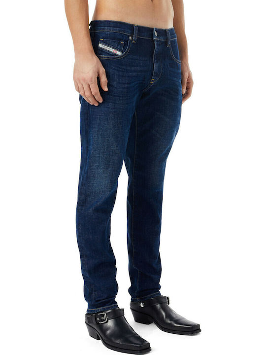 2019 D-strukt Men's Jeans Pants Elastic with Slim Fit Navy Blue