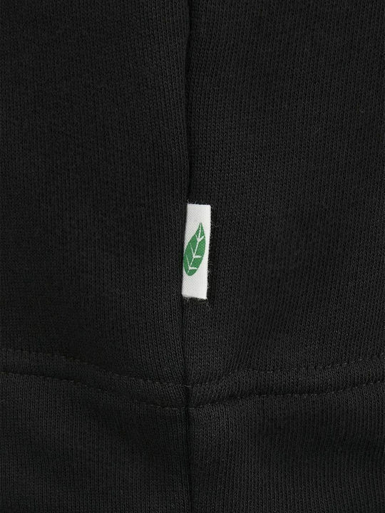 Mini Sportliches Damenkleid Langärmelig mit Kapuze Schwarz