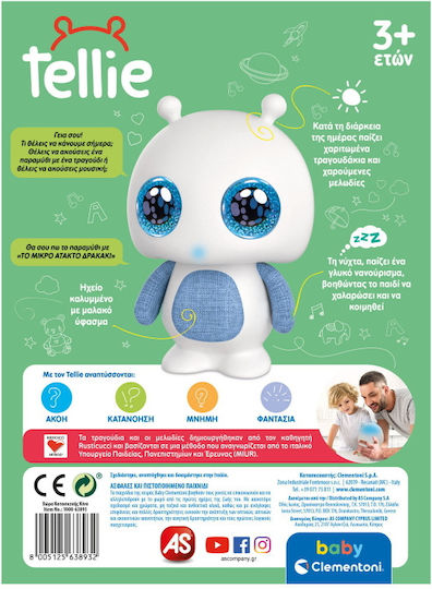 Baby Clementoni Παιχνίδι Ύπνου Tellie Τα Πρώτα μου Παραμύθια με Μουσική για 36+ Μηνών