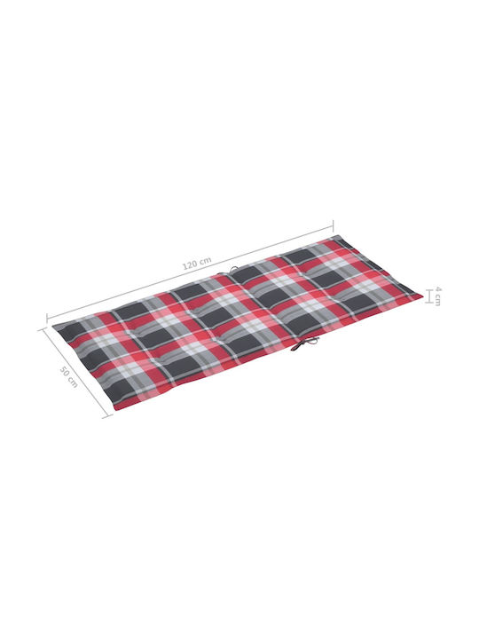 Rocking Armchair Grey / Red Plaid 57x100x117cm