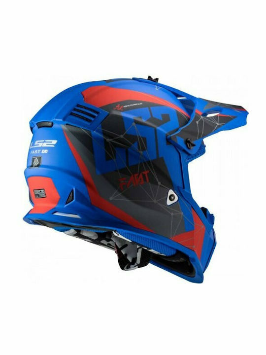 LS2 Fast Evo MX437 Alpha Matt Blue Motorcycle Helmet Motocross ECE 22.05 1150gr