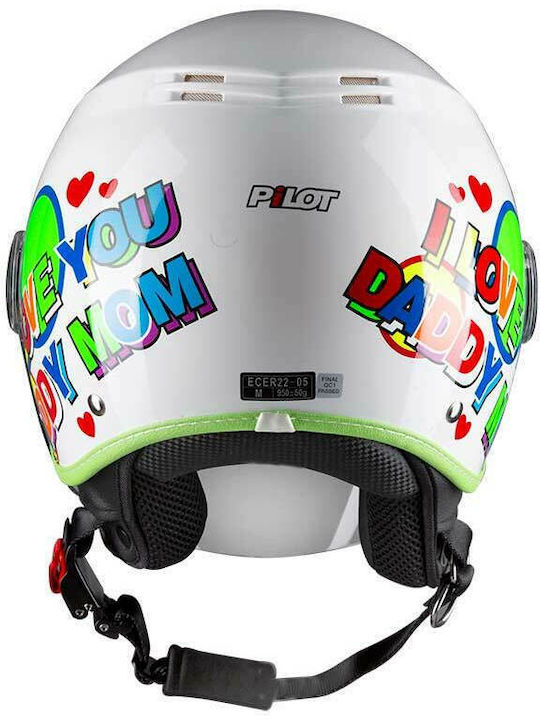 Pilot Fazer Junior Kids Jet Helmet ECE 22.05 900gr Green PIL000KRA71